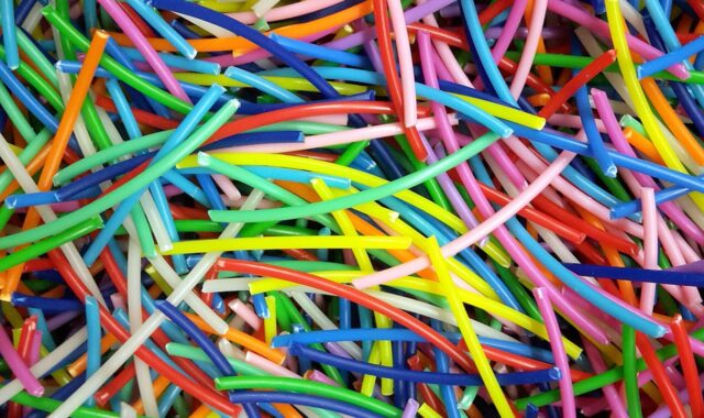 to dye, pla, plastic, threads, chopsticks, structure, multicoloured, nature, rainbow, confetti