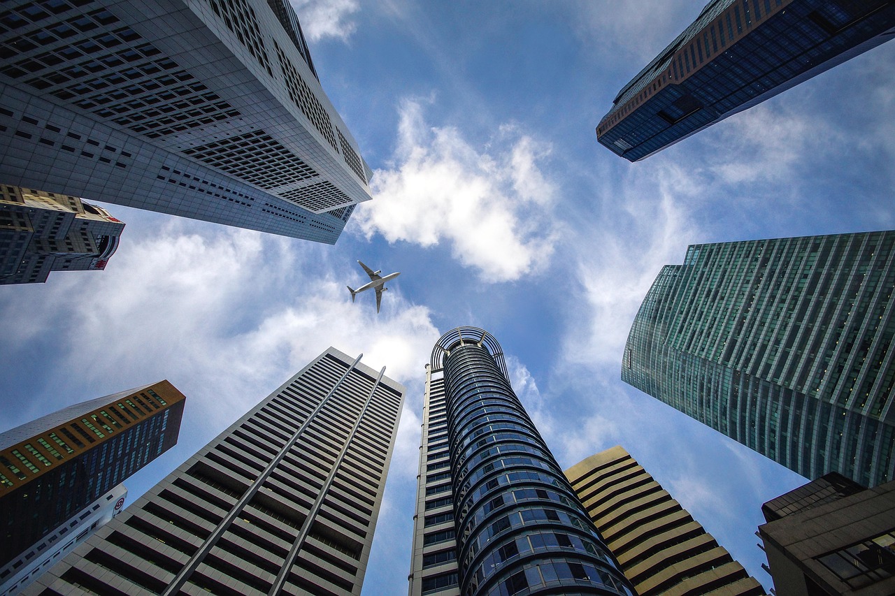 skyscrapers, singapore, city, sky, buildings, financial district, nature, architecture, urban, high rise buildings