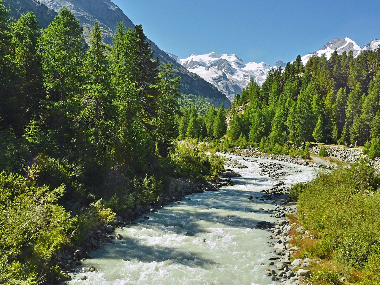 mountain spring, glacier water, alps, nature, switzerland, bernina group, engadin, rhätikon, graubünden, pontresina, piz bernina, high alps, high mountains, rock, stones, mountains, landscape