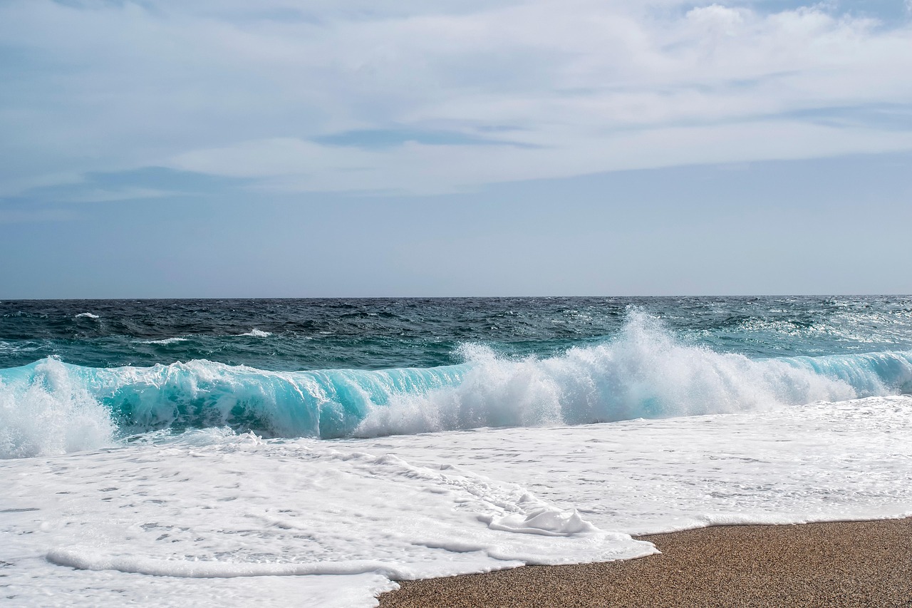sea, waves, nature, clouds, foam, landscape, beach, ocean, water
