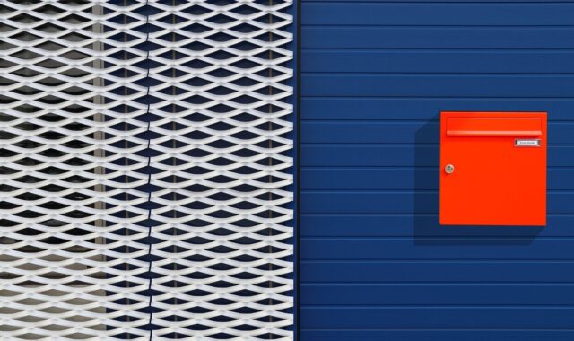 expanded metal, letter box, building, blue, architecture, house, structure, facade, blue facade, metal, letter box, letter box, letter box, letter box, letter box