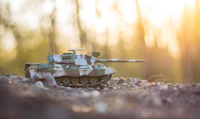 leopard 1, tank, german, armed forces, modelling, miniature, hobby, handcraft, plastic, military, heller, eve, sunset, outdoors, nature, gravel, scale model, bundeswehr