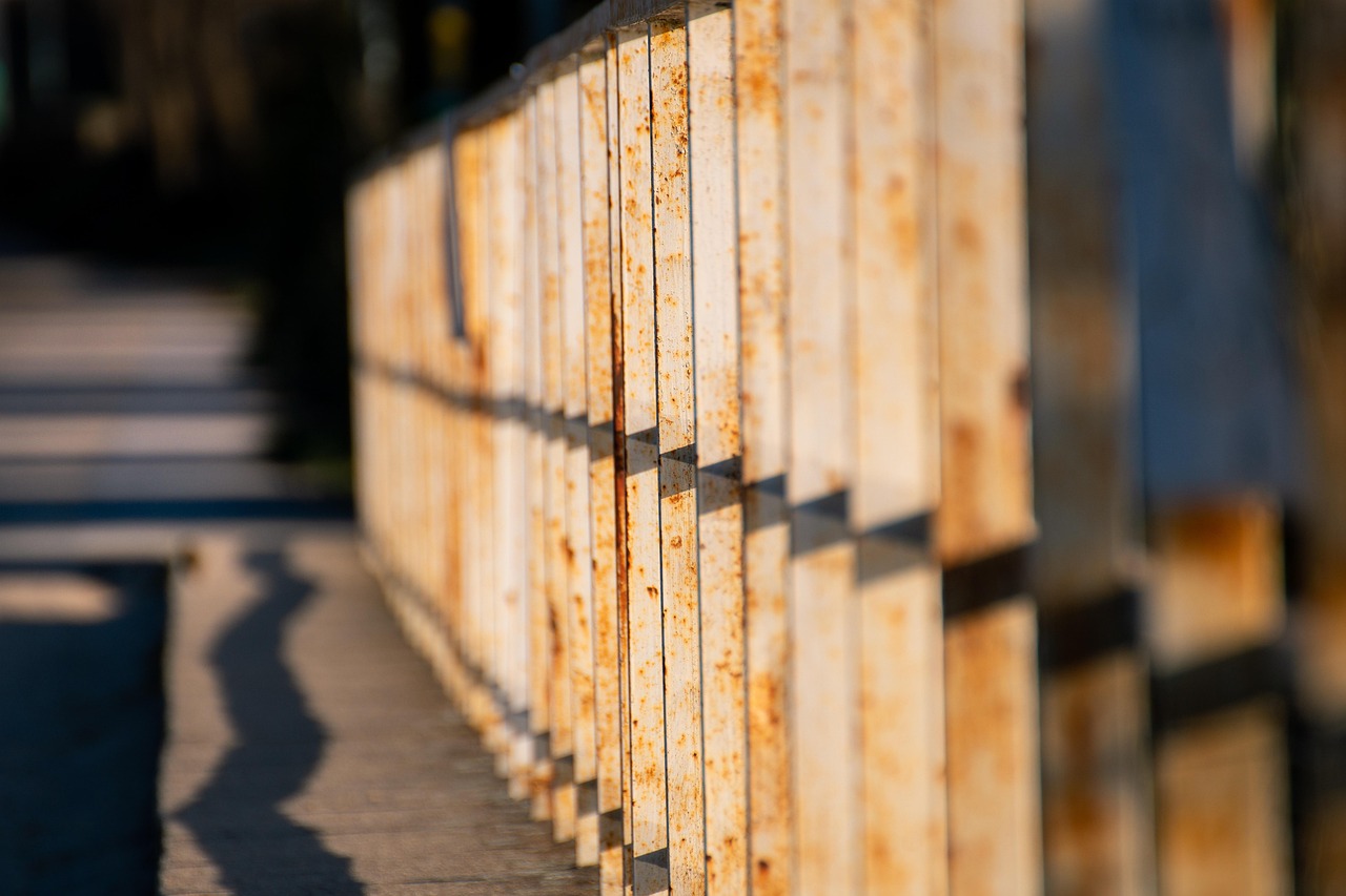 handrail, bridge, iron, oxide