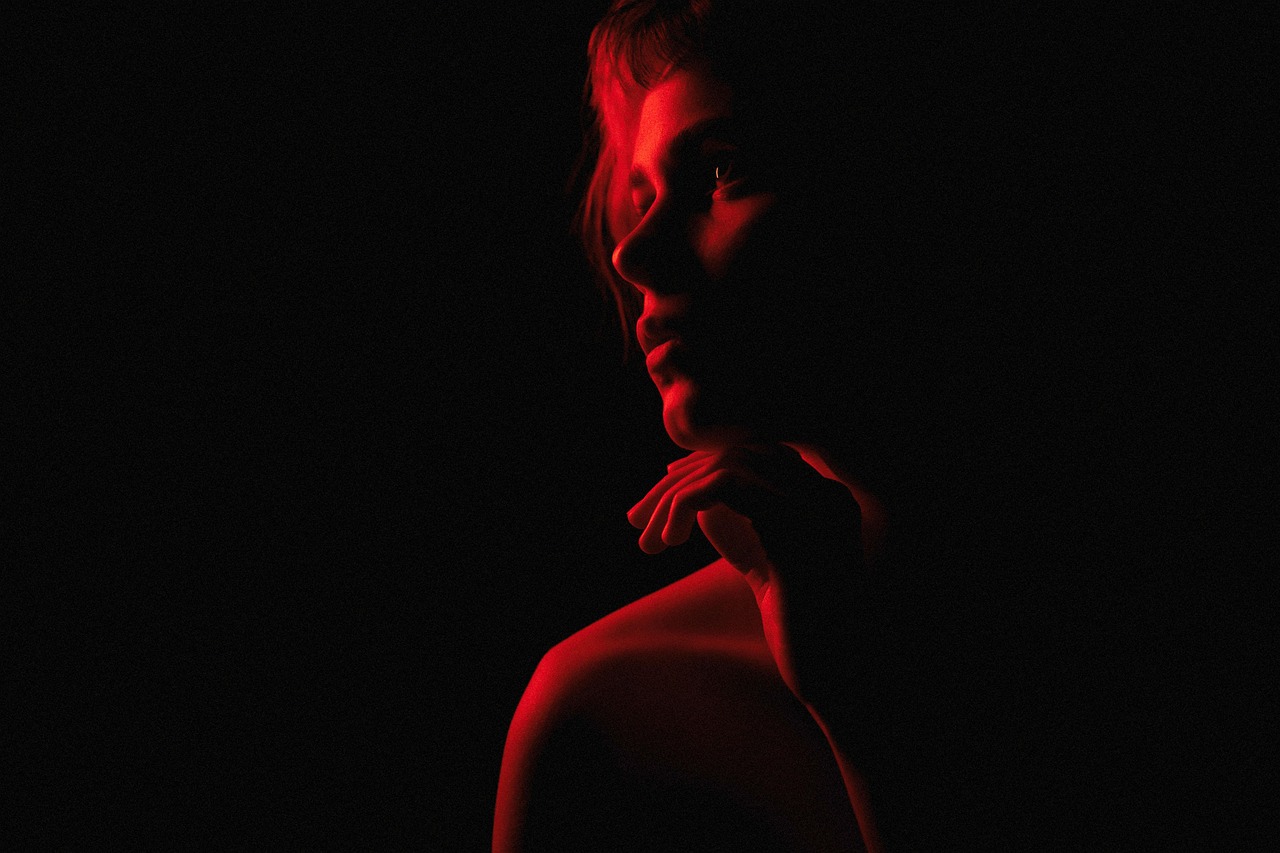 woman, beauty, light painting, face, profile, light, lighting, dark, girl, model, pose, portrait, dark, dark, dark, dark, dark, model